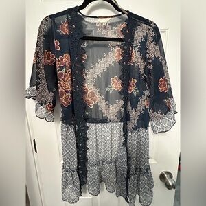 Floral Sheer Kimono Cardigan